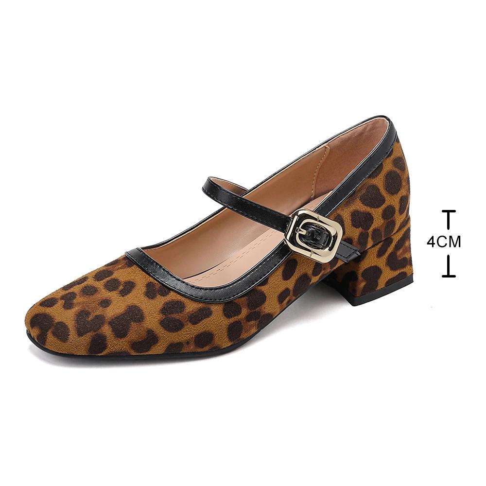 Fashion Women Daily Leopard Print High Heel Shoes Lady Casual Comfortable Spring Autumn Pumps Female Shoes 32-43 Bombas De Mujeres