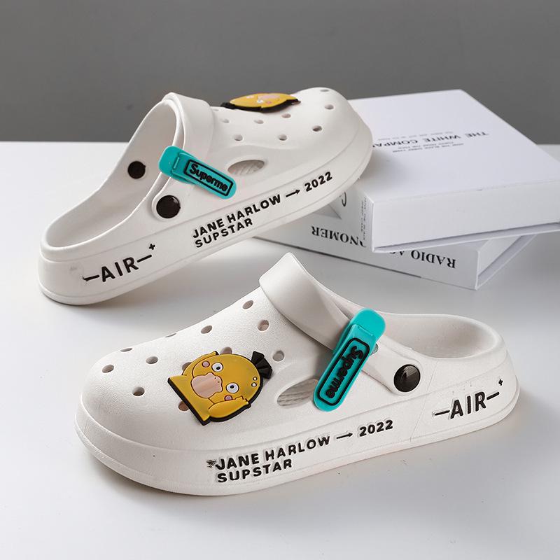 Papuci de plajă pentru bărbați 2025 cu talpă groasă, cu degete închise, antiderapați