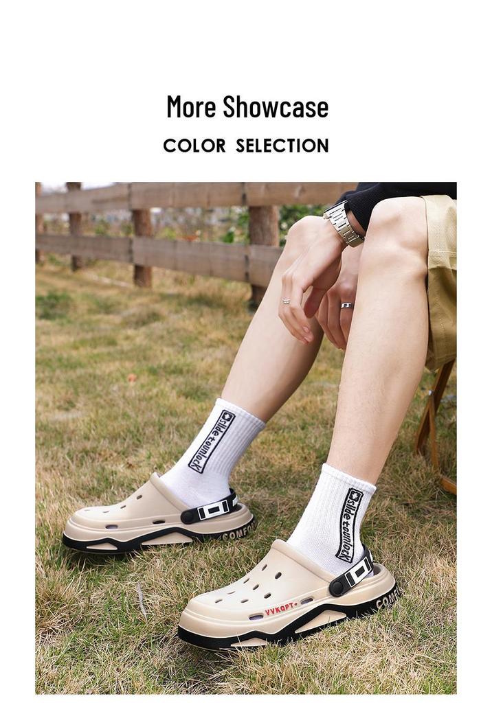 Men's Non-slip Sporty Clogs with Thick EVA Sole for Outdoor and Beach Wear
