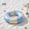 PVC Swim Rings Vintage Striped Swimming Ring Thickened Inflatable Leakproof Men Women Pool Float Tube for Beach Party Child Water