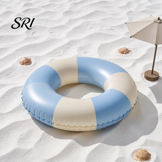 PVC Swim Rings Vintage Striped Swimming Ring Thickened Inflatable Leakproof Men Women Pool Float Tube for Beach Party Child Water