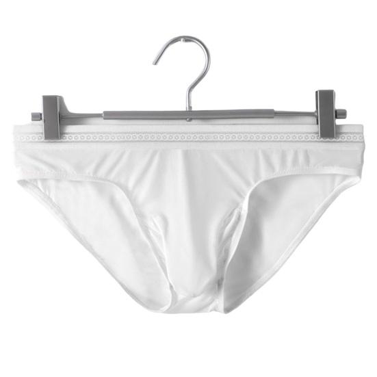 Men Briefs Mid-rise Elastic Waistband Thin Ice Silk Panties Solid Color Perspective Breathable Comfortable Fit Underwear