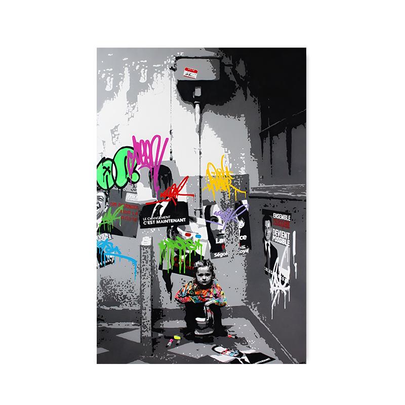 Banks Graffiti Art Canvas Painting Modern Street Pop Art On the Wall Cuadros Pictures for Living Room Home Decoration