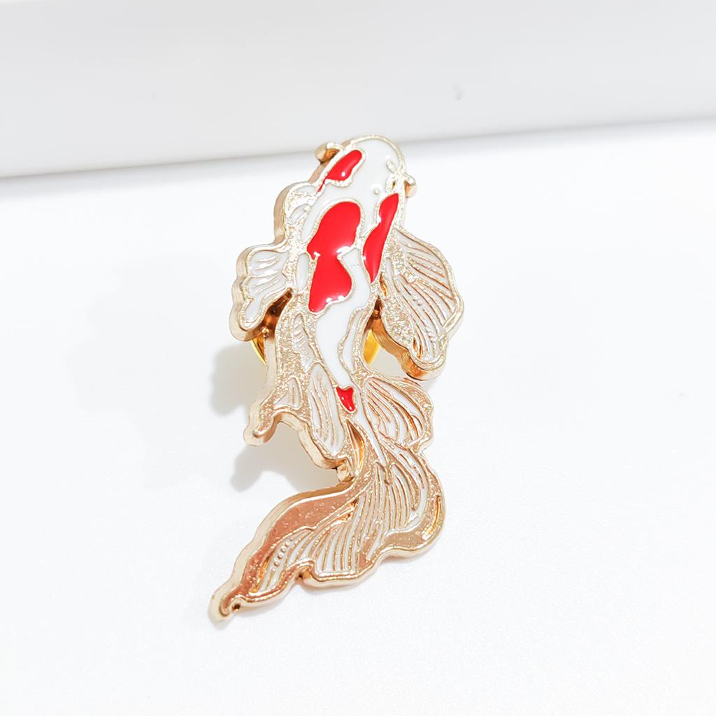 Kranich Hirsch Brosche Retro Lotus Koi Metall Abzeichen personalisierte kreative Pin Zubehör