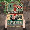 Racing Car Retro Style Metal Decorative Painting for Garage Room Decor