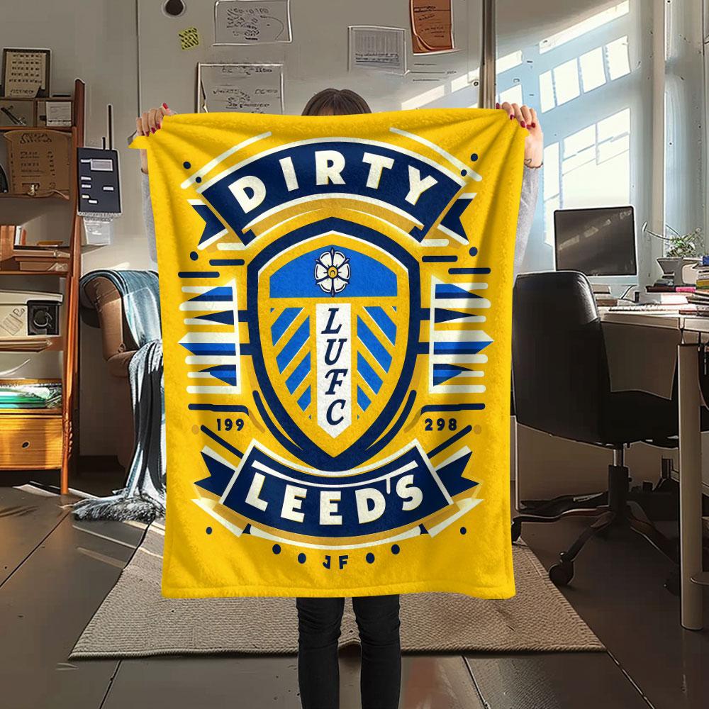 1PC Leeds United Patterned Flannel Blanket Suitable For All Seasons for Home Decor Warmth and Comfort Gifts Holiday Present