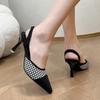 Fashion Sandals Sexy Women's 2025 New Summer Pointed Sandals Women's Thin Heel Middle Heel High Heel Shoes Fashion Women's Shoes Pumps