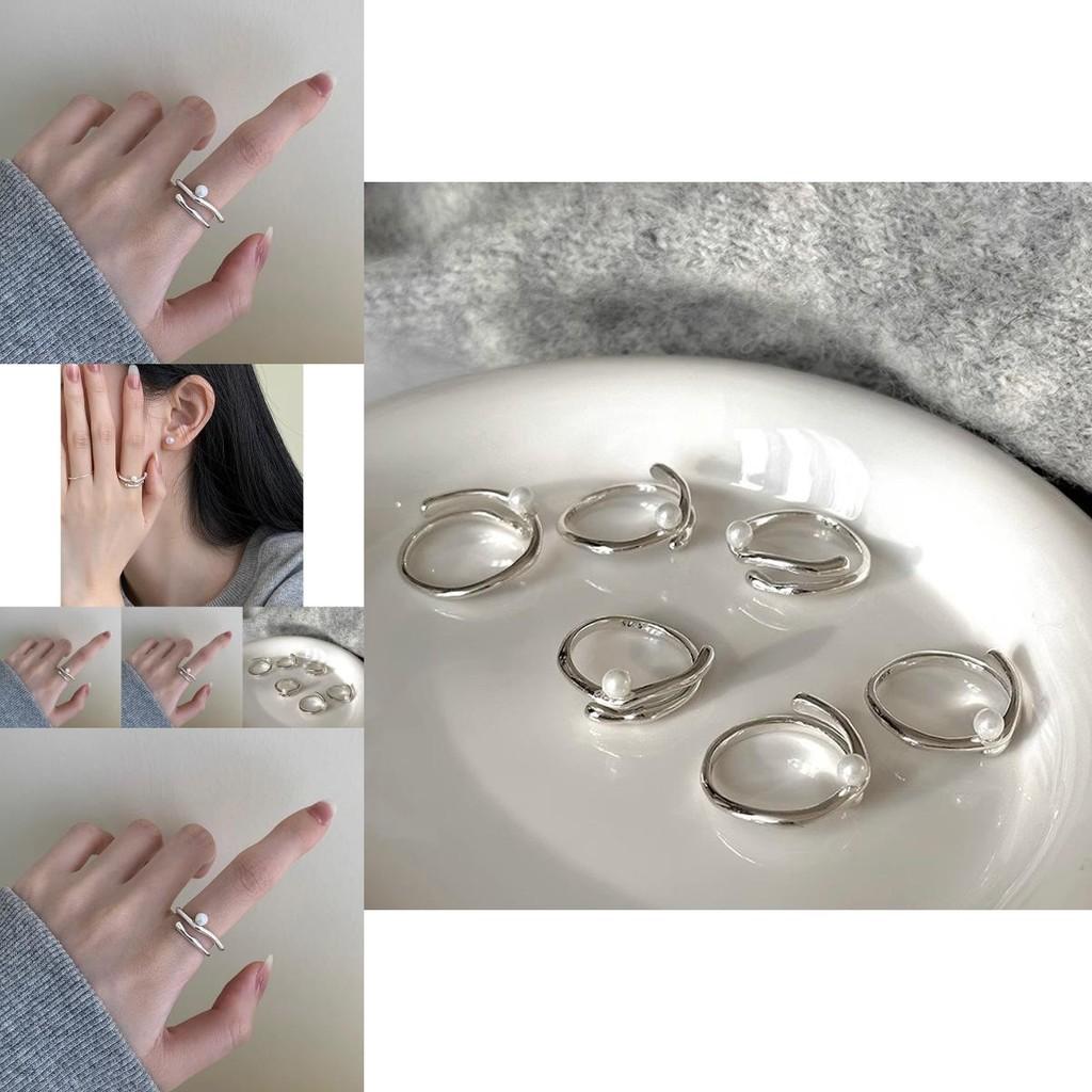 Luxurious Pearl Statement Ring For Women Crafted In Modern Geometric Style