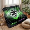 Coperta di Flanella Borussia Mönchengladbach con Nome Personalizzato Logo Calcio Plaid in Pile Personalizzato Regalo Speciale per Divano Camera da Letto Casa