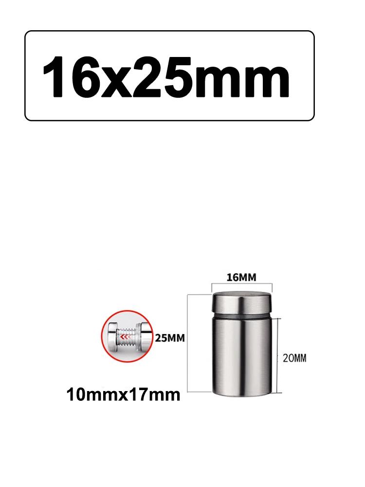 1PC of M16 Advertising Nail Stainless Steel Acrylic Nail Glass Fixing Decorative Nail Mirror Nail Cover Advertising Board Screw