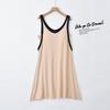 Women's Summer Modal Sleeveless Nightdress with Chest Pad - Breathable, Thin, Contrast Color