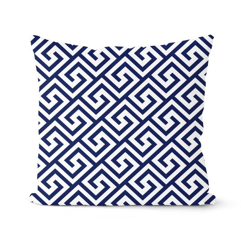 Navy Blue Cushion Geometric Pillowcase Decorative Pillow Home Decor Throw