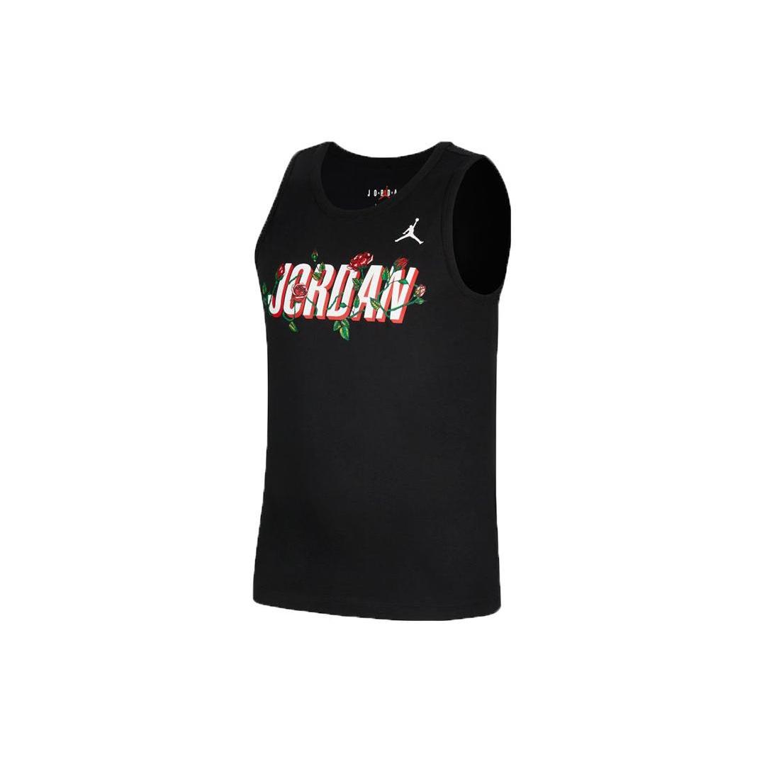Men s Air Jordan Brand Sorry Rose Printing Logo No. 23 Sports Black Vest DR1417-010 S