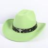Popular European and American fashion OL style one-word cowboy hat men's and women's high-end top hat jazz hat felt hat