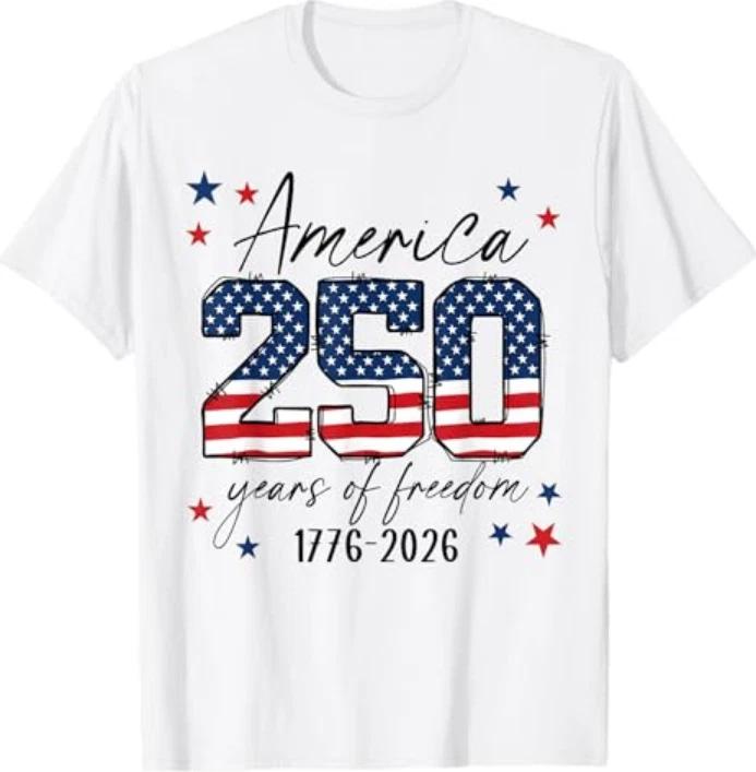 250 Years American 250th Anniversary Usa Patriotic 4th July Tshirt S