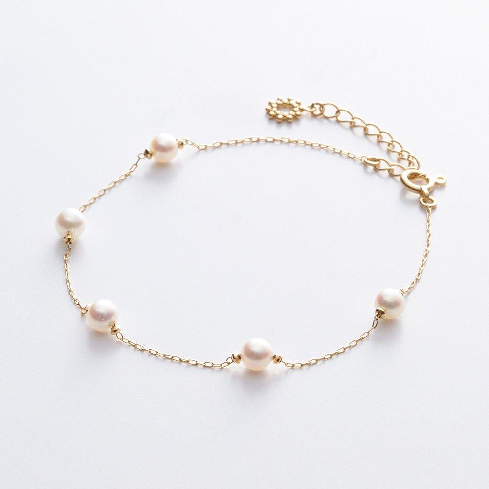 Waltz Pearl Bracelet K18 Pearl Bracelet [Moon Label] Women's [Gift Wrapped]