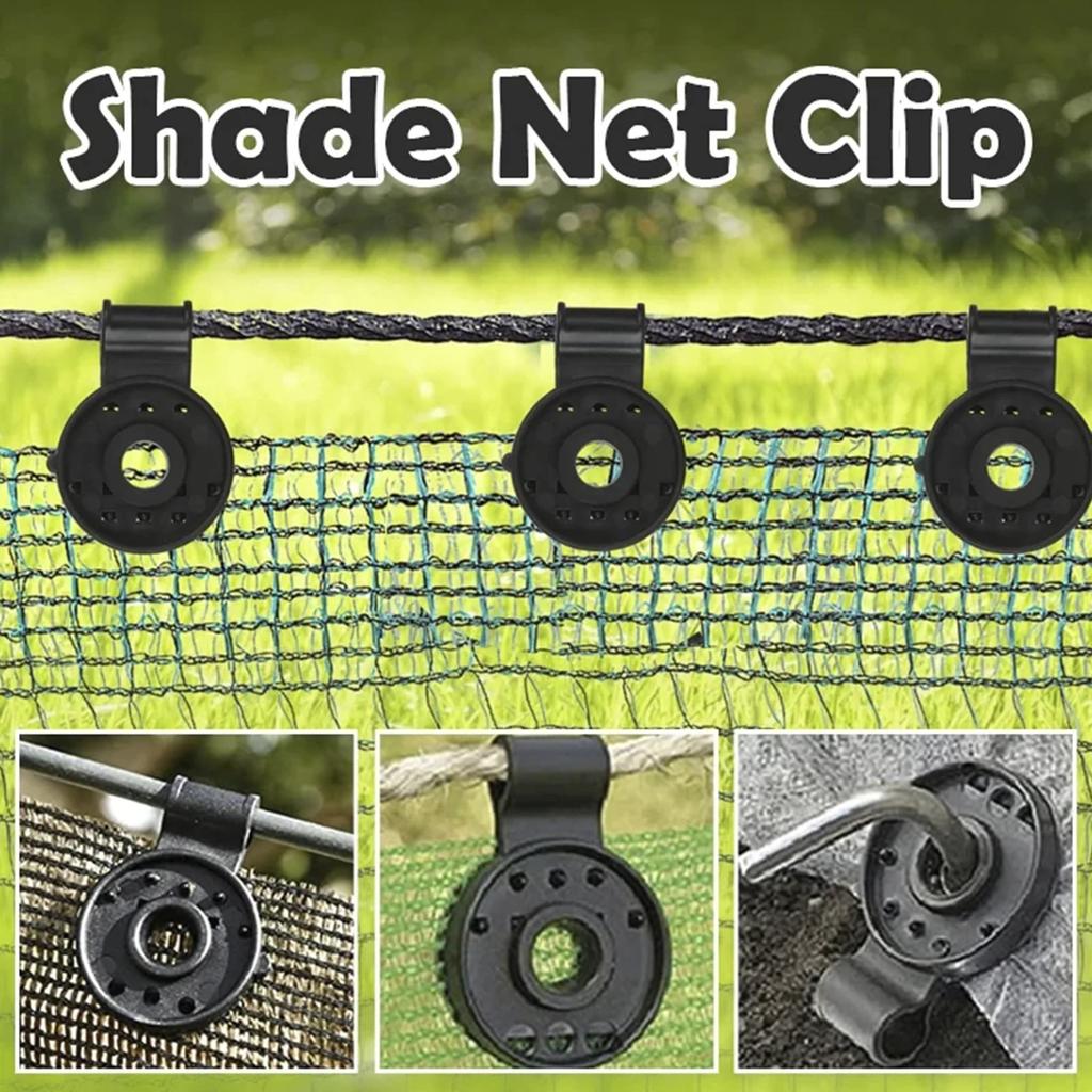 100 Pcs Reusable Garden Clamp Sun Shade Clips Portable Plastic Round Fixing Net Accessory For Outdoor Fishing / Fiking / Picnics