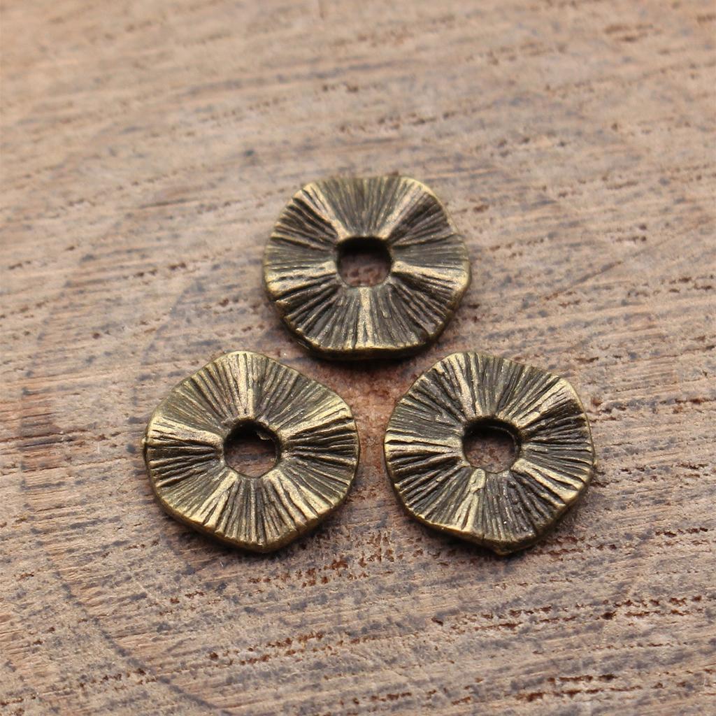 Circle Flat Position Spacer Beads Alloy Blank Disc Bulk Beaded Jewelry Making Supplies For DIY Charm