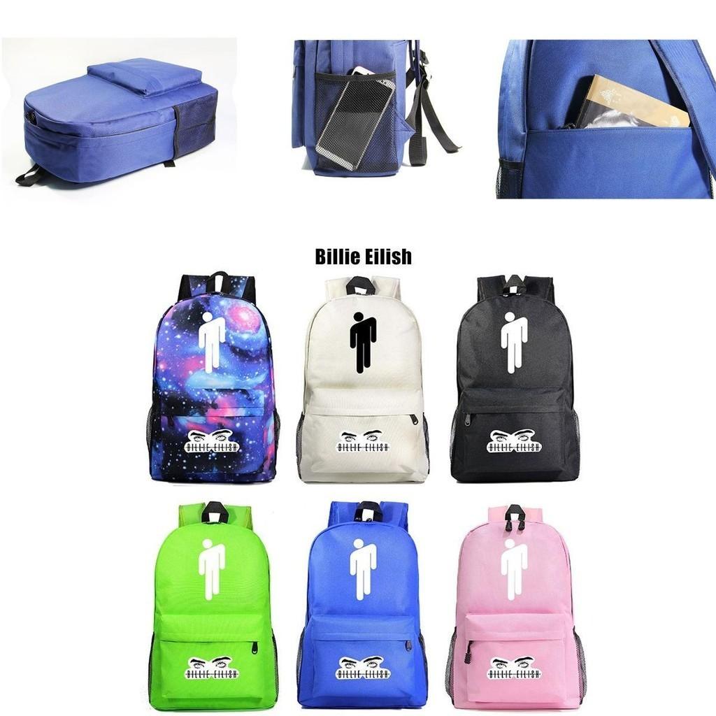 Billie Eilish Zip Opening Travel Backpack School Picnic Wear Resistant Bag