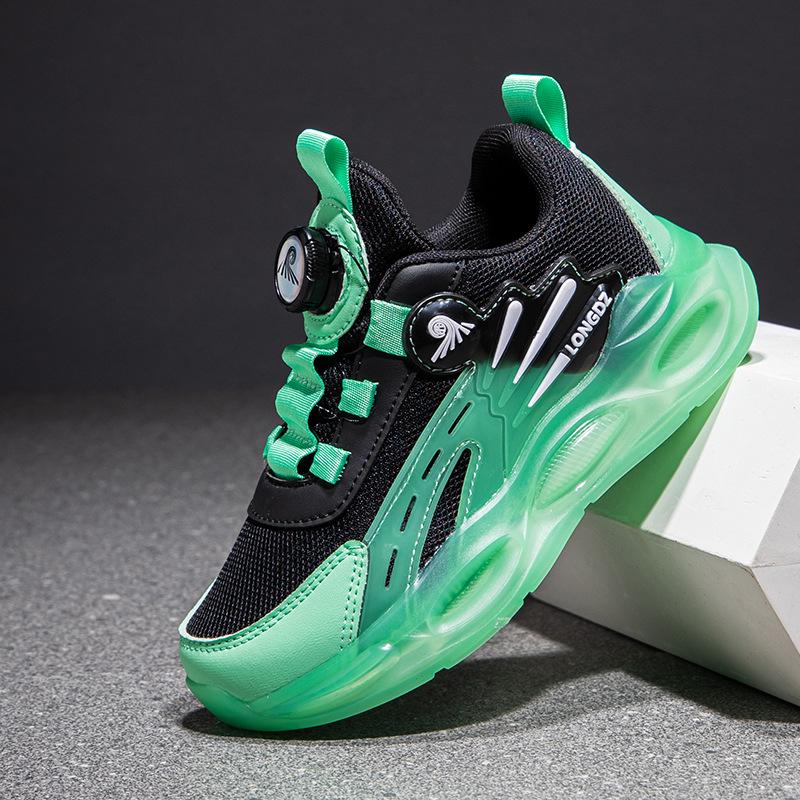 Boys' Shoes 2025 Spring and Summer New Mesh Breathable Non-slip Rotating Buckle Soft Sole Lightweight Small Shoes Tide