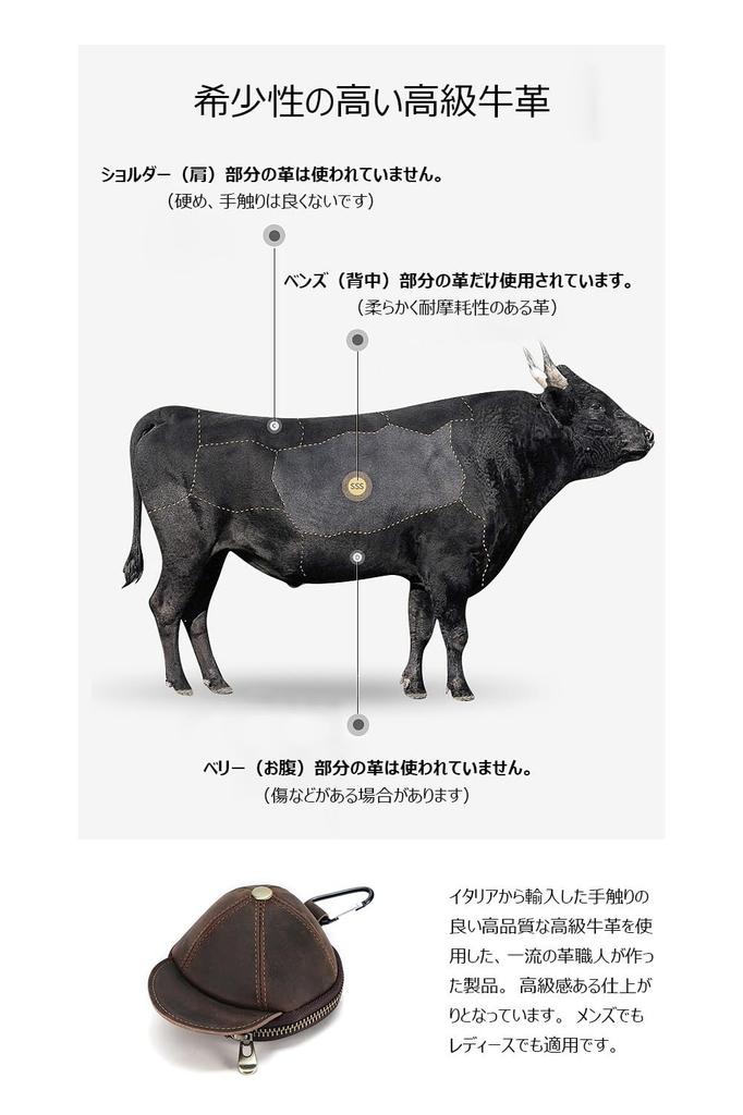 Whatna Natural Thick Cowhide Leather Coin Purse Coin Case Mini Sacoche Carabiner Pouch Belt Loop Mini Wallet Small Wallet Billfold Card Case Earphone