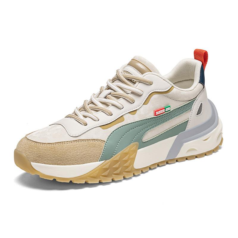 Men's Shoes Trend Versatile High Quality Leather Sports Casual Running Shoes Comfortable Heightening Dad Trendy Shoes