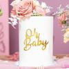Oh Baby Cake Topper, 10pcs Acrylic Cake Toppers Oh Baby Sign Cupcake Toppers Cake Decorating Supplies Kit Cupcake Topper Mirror Gold Birthday