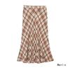 European Style 2025 Women's Plaid Midi Skirt