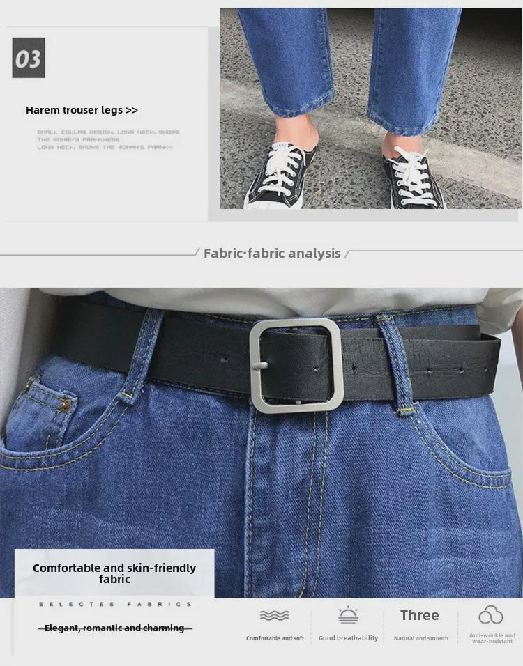 Women's Slimming Ripped Daddy Jeans - Spring/Autumn 2023 Loose Fit, Nine-Point Straight Harem Pants