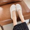 Soft sole soft surface shallow mouth hollow fashion flat-soled single shoes 2025 new comfortable one-pedal single shoes