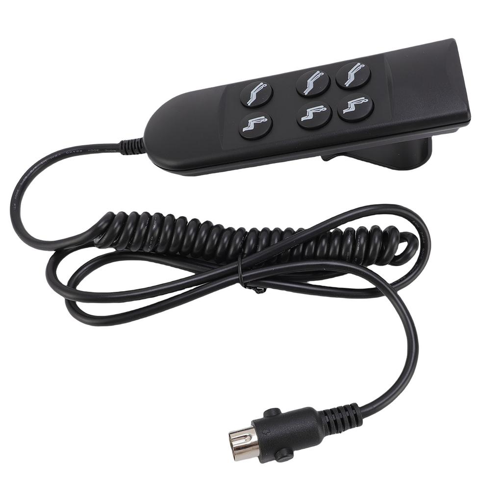 Lift Chair Controller 6 Keys Power Lift Sofa Chair Hand Control with 5 Pin Connector for 2 Motor Electric Recliner
