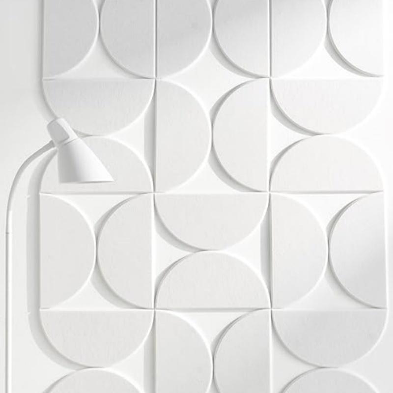 

12pcs Modern Art Bohemian Felt Wall Tiles - Half Round Bulletin Board Photo Wall, for Living Room Home and Office Wall Decor DIY 30x15cm