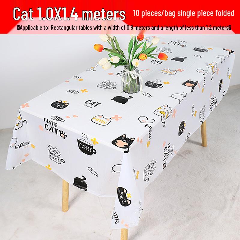 Waterproof Floral Print Tablecloth - Fresh, Rectangular Disposable Cover for Kindergarten Parties