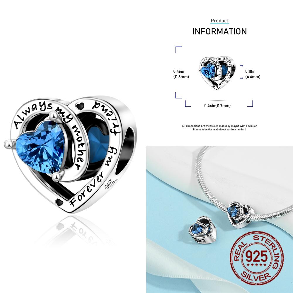 Copper Ocean Turtle Twelve Month Birthstone Charms Beads Pendant Fit Original Bracelet For Women Jewelry