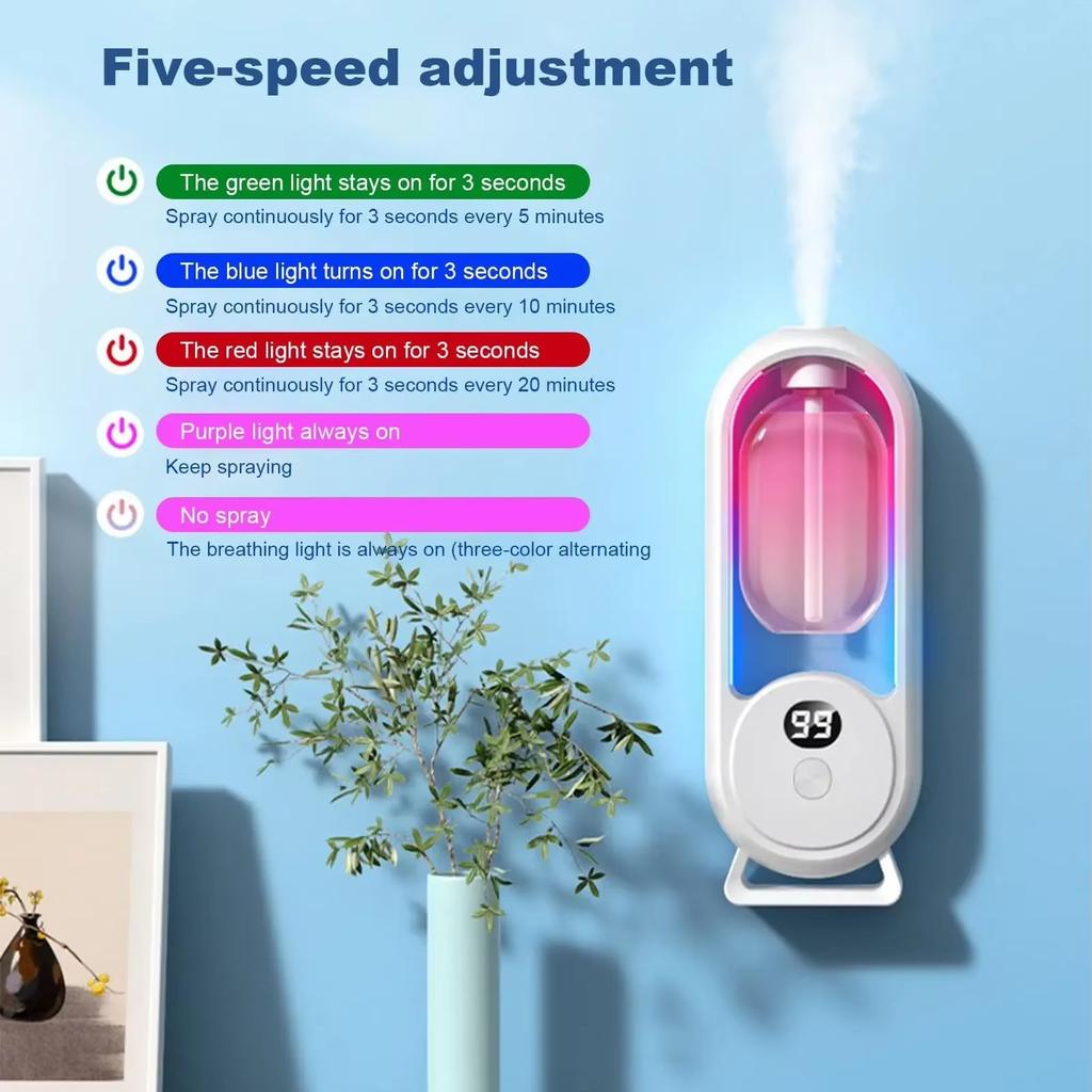 Automatic Fragrance Machine Long-lasting Scent Essential Oil Diffuser for Kitchen Car Bedroom Toilet Deodorization Air Freshener