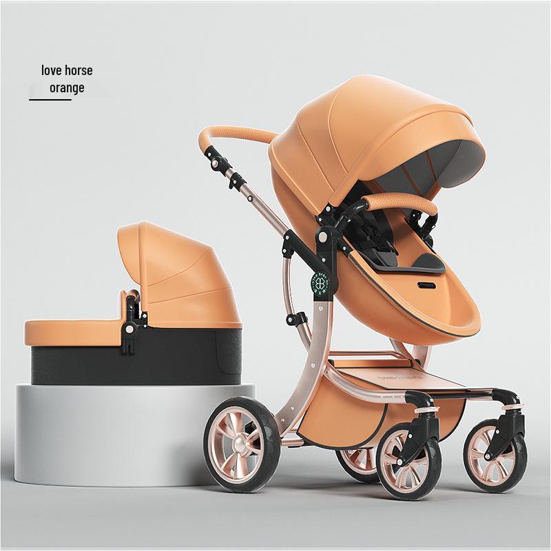 Starbaoqi Spine-Support Eggshell Baby Stroller: Foldable, Two-Way, High-View, Sit-Lie Design