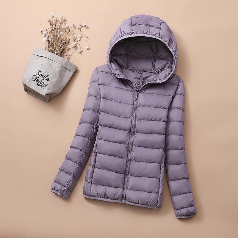 2026 Women's Lightweight Hooded Down Jacket - Ultra-Light Short White Duck Down for Winter