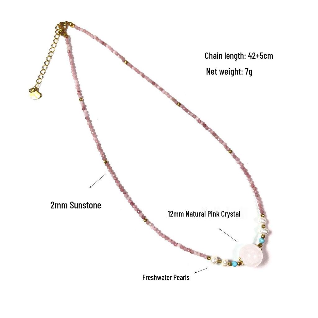 Elegant National Style Gemstone Pearl Crystal Necklace - Versatile Luxury Jewelry