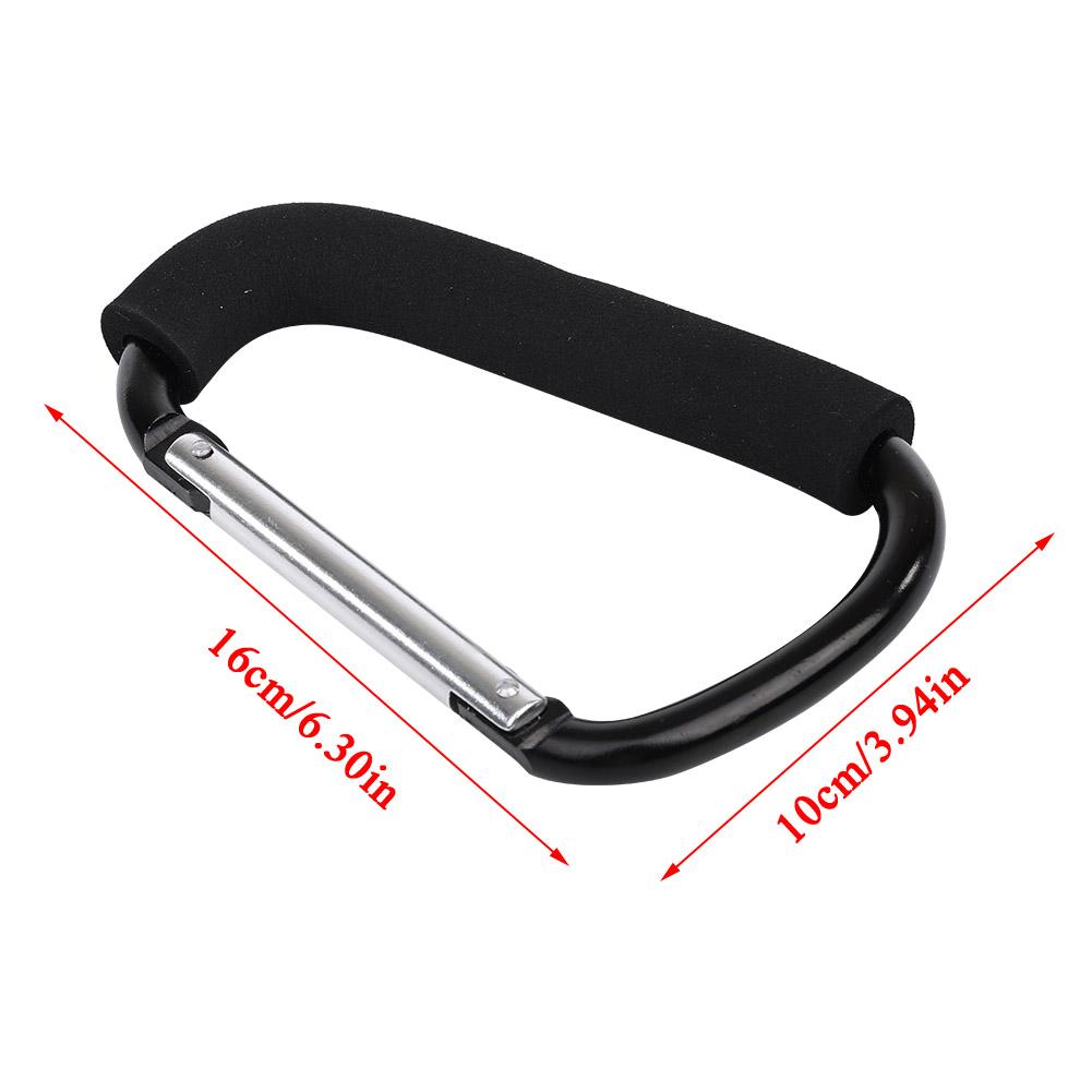 Schwarzer Kinderwagen Haken Clip Kinderwagen Karabiner Windeltasche 16 x 10 cm