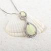 Silver Plated Lab Created White Opal Teardrop Necklace Design Sweater Chain Ocean Pendant Trendy Gift