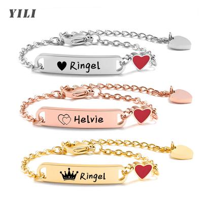 Personalisierte Babyarmband 14K Vergoldet ID-Armbänder für Mädchen Jungen Armband mit individuellem Text Geschenk für Neugeborene