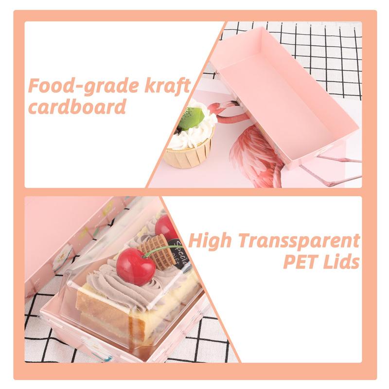 50 Stück Kuchen Dessert Donut Box mit Klarsichtdeckeln Keks Bäckerei Sandwich Verpackungsbox Hochzeit Geburtstagsfeier Weihnachten Heimbedarf