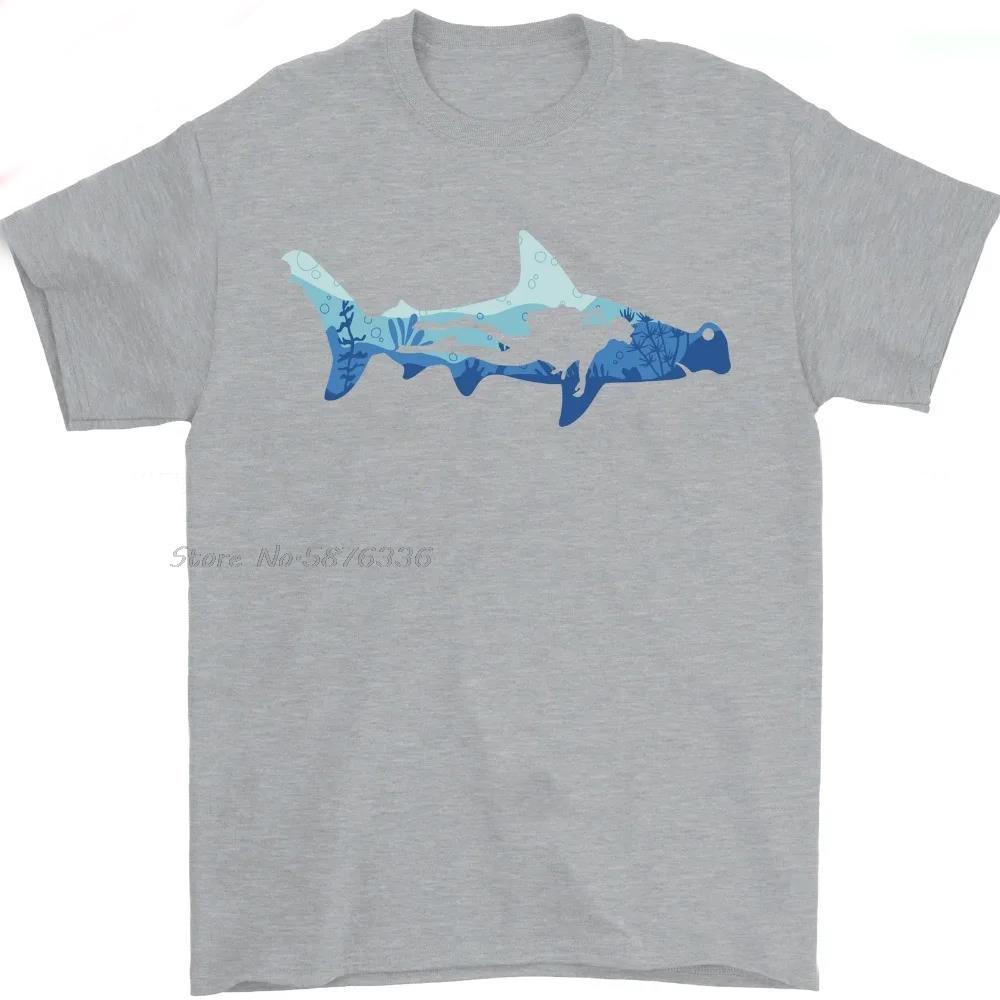 Hammerhead Shark Scuba Diver Diving Mens Tshirt Cotton Fashion Casual Tops Tees Summer Oneck T Shirt New Fitness Tshirt