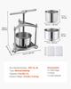 Fruit Wine Press, 0.8 Gallon/3L, Stainless Steel Manual Juice Maker with Powerful T-Shaped Handle, Juice Making for Apple/Grape/Orange/Berry,