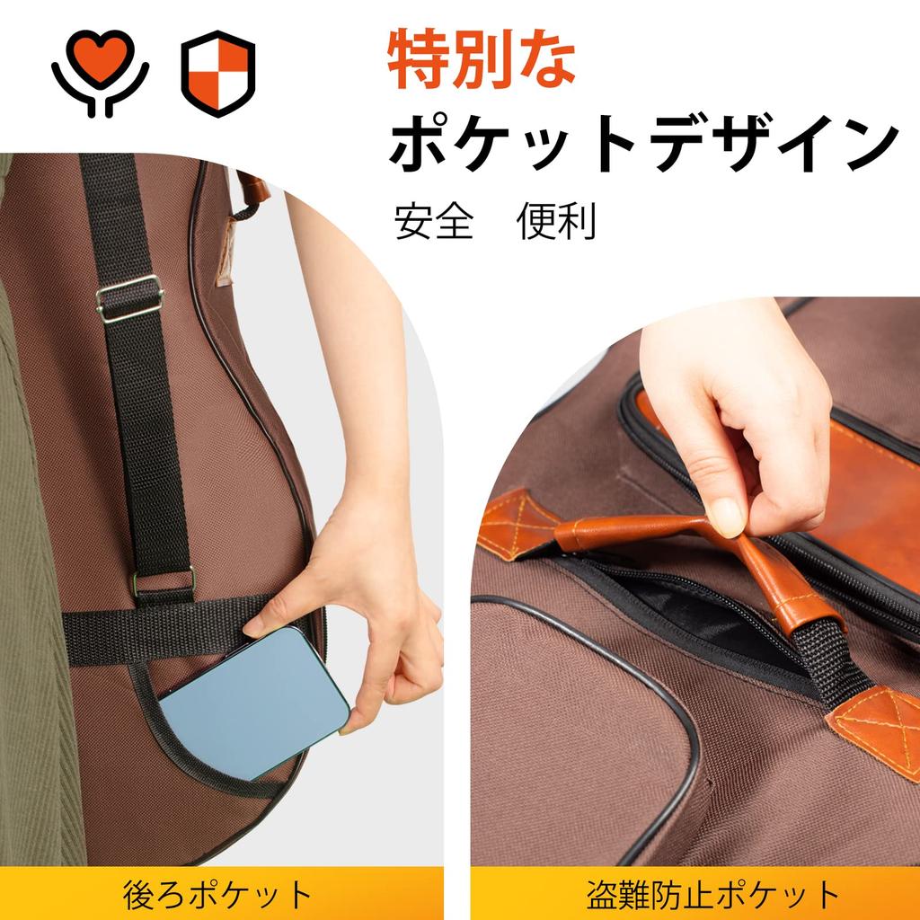 CAHAYA 12mm Schwamm 6 Passende Zoll Akustik Wasserdicht Oxford Verbessert Akustikgitarre Weich Groß 6 Taschen Exotisch Schulter- oder Handtasche CY0150 Tasche,