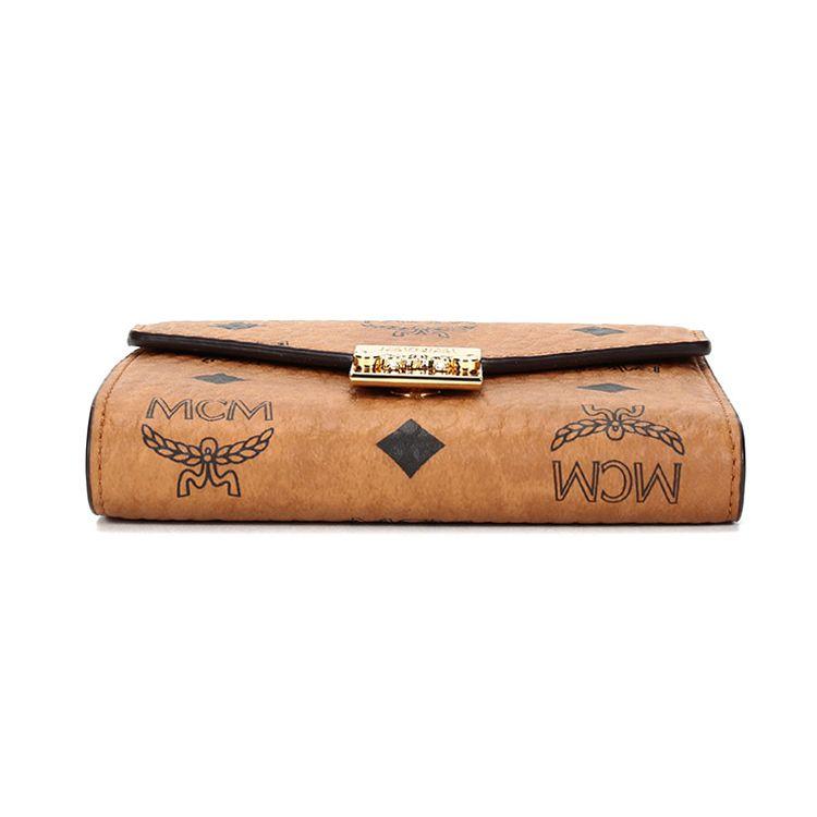 MCM Tracy Kurzes Leder Portemonnaie Damen Portemonnaie Braun Cognac MYSAAPA02CO001