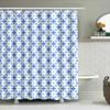 Blue White Bath Curtain With Geometric Design For Home Decor Quick Drying Fabric Shower Curtains In Blue Tones (60X72)