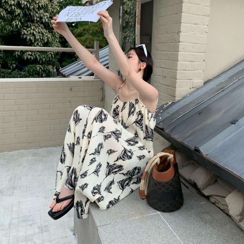 Sukienka damska Halter Niche Design Backless Mięso Ukrywające Cienkie Swobodne Senior Halter Sukienka Plus Size