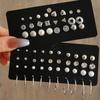 20-30 Pairs Earrings Set Pearl Stud Earrings for Women Geometric Crystal Small Earrings