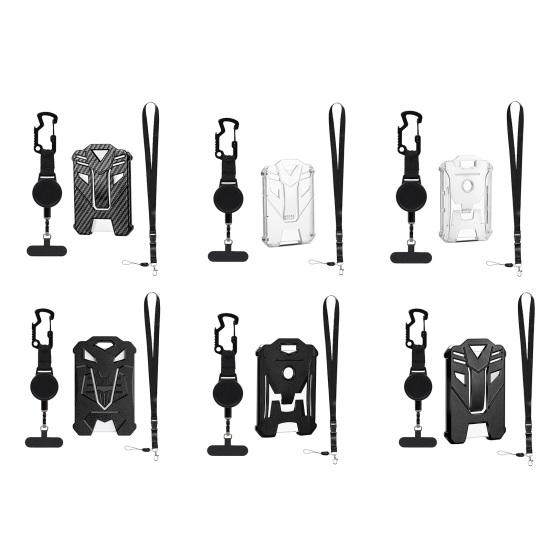 Sleutelhanger Intrekbare Telefoonhouder met Lanyard Makkelijk te Dragen Lichtgewicht Mobiele Telefoon Tether Tag Verstelbare Rotatie Veilig Slot Anti-Diefstal Kabel Telefoon